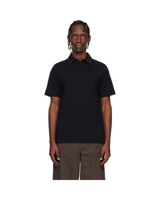 Dries Van Noten Black Cotton Jersey Polo for men