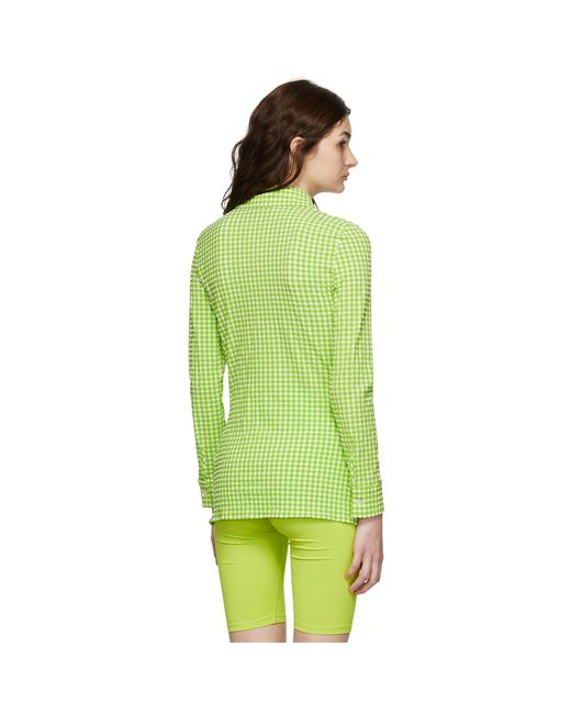 MSGM Green Nylon Shirt