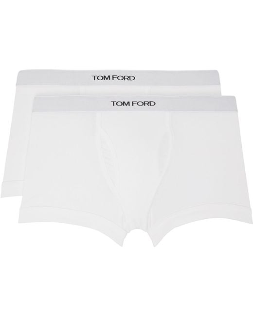 Tom Ford White Two-Pack Cotton Boxer Briefs for men