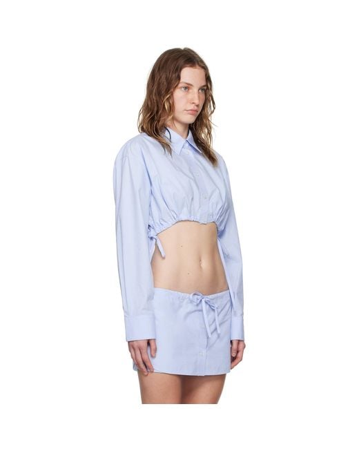 Alexander Wang Blue Cropped Drawstring Shirt
