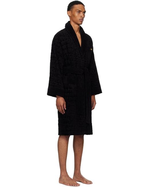Versace Black Icon Bathrobe for men