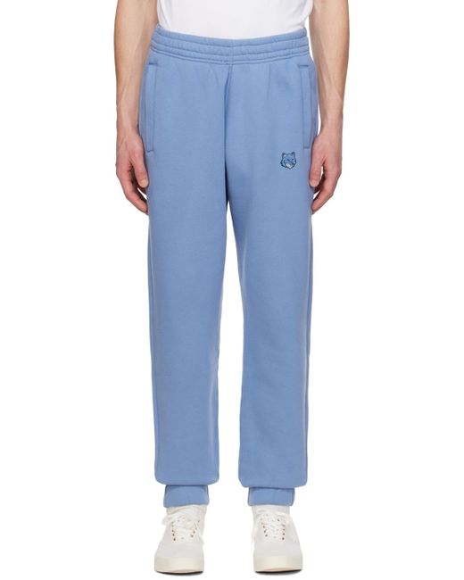 Pantalon de survêtement bleu à logo de renard Maison Kitsuné pour homme en coloris Blue