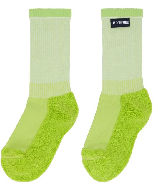 Jacquemus Green 'les Chaussettes À L'envers' Socks for men