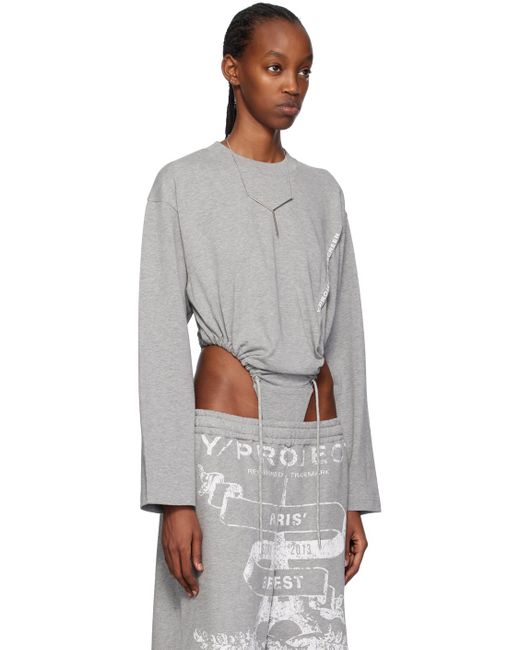 Y. Project Multicolor Gray Pinched Bodysuit
