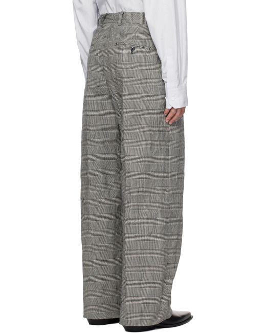 Vetements Gray Metalized Wrinkled Tailored Trousers for men