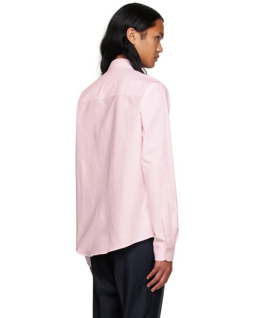 AMI Pink Spread Collar Shirt for men