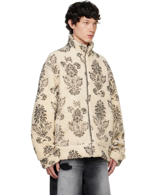 Cout de la Liberte Natural Printed Wool-Blend Sherpa Jacket for men