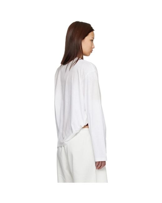 Acne White Relaxed Fit Logo T-Shirt