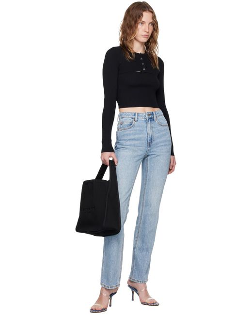 Alexander Wang Blue Fly High-Rise Stacked Jeans