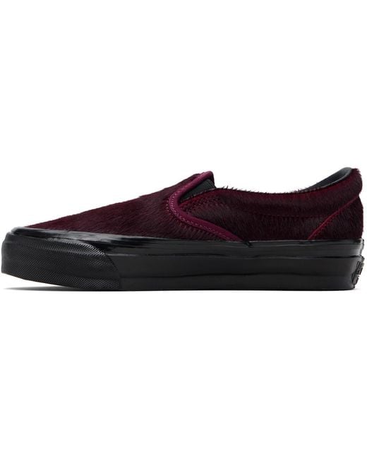 Vans Black Burgundy Premium Classic Slip-On Sneakers