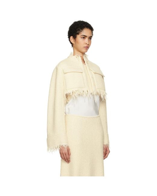 Jil Sander Natural Off- Cropped Jacket
