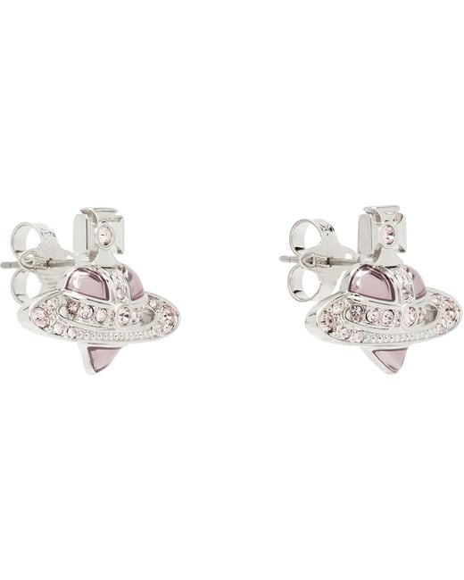 Vivienne Westwood Black New Diamante Heart Earrings