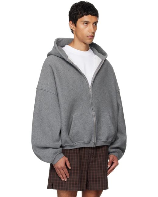 Pull À Capuche Gris À Logo En Relief Alexander Wang pour homme en coloris Gray