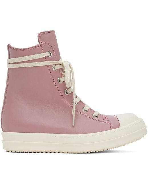 Rick Owens Pink High Sneakers for men