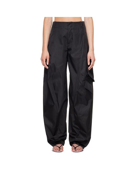 Alaïa Black Taffeta Cargo Pants