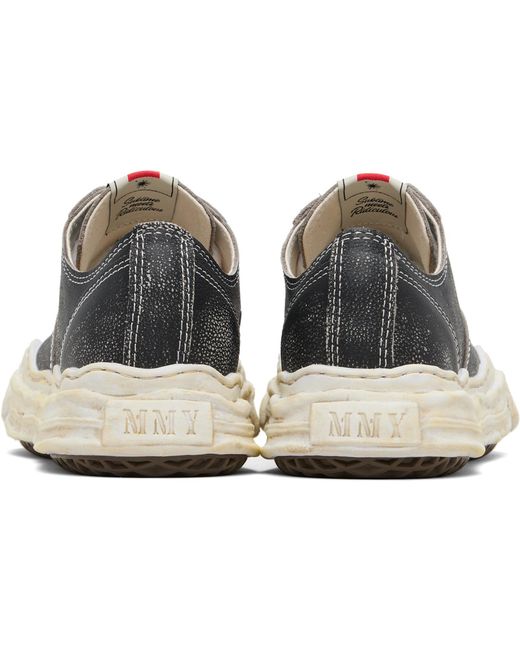 Maison Mihara Yasuhiro Black 'Hank' Og Sole Shrink Leather Low-Top Sneakers for men
