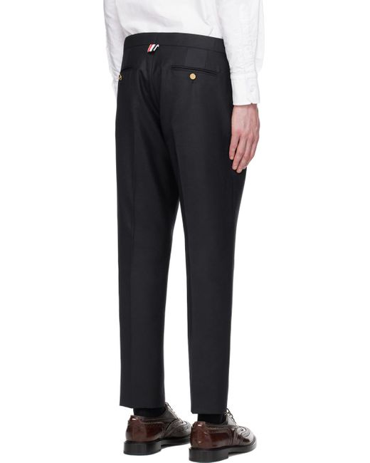 Thom Browne Black Low-Rise Trousers for men
