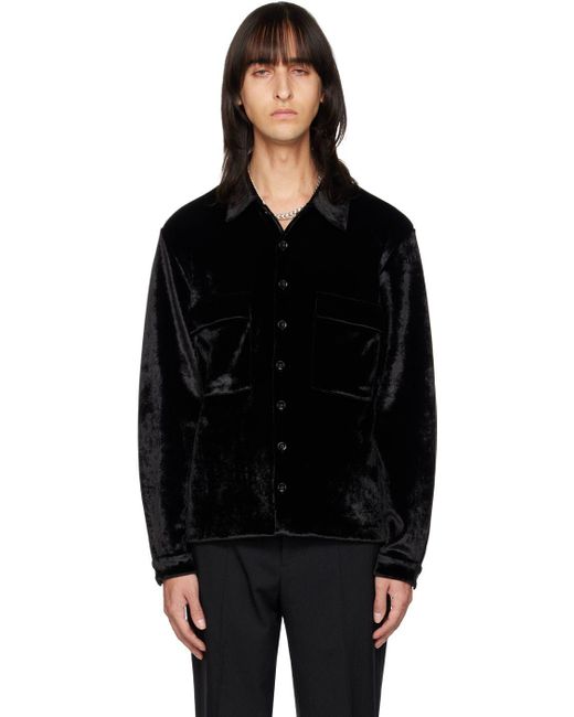 Jil Sander Black Spread Collar Jacket for Men | Lyst