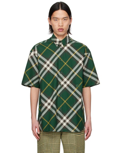 Chemise verte à carreaux Burberry pour homme en coloris Green