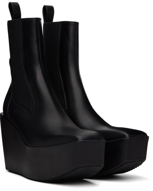 【RICK OWENS】ビートルレザー プラットフォーム アンクルブーツ RICK OWENS Minimal Grill Beatle レザー プラットフォーム