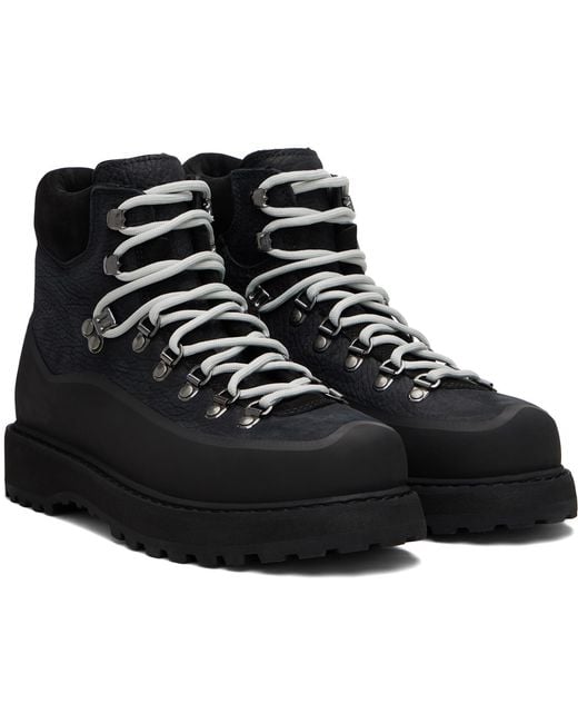 Diemme Black Roccia Vet Gomma Leather Boots for men