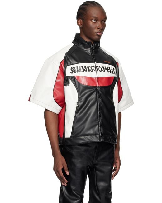 Kusikohc Black Rider Faux-Leather Jacket for men
