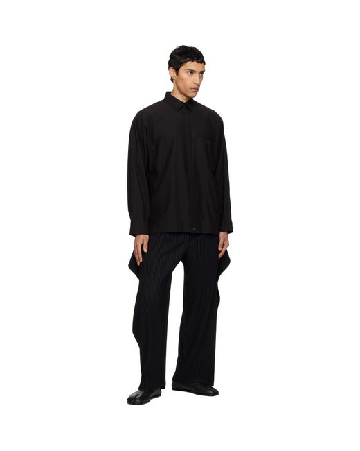 Homme Plissé Issey Miyake Black Cover And Fold Trousers for men