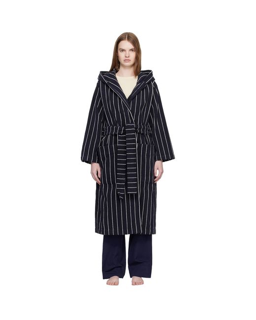 Tekla Black Terry Hooded Bathrobe