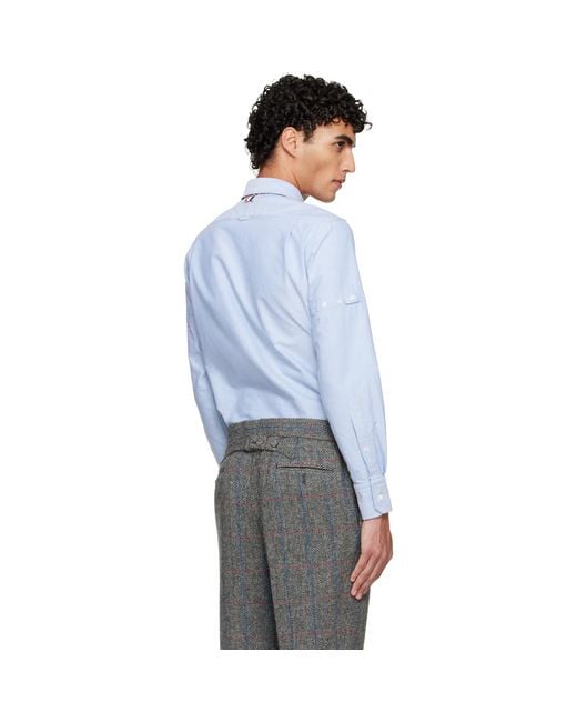 Thom Browne Blue Oxford Armband Shirt for men