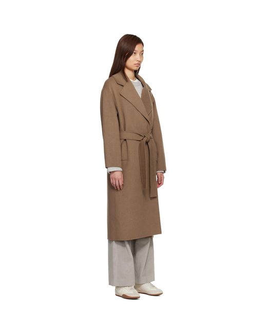 Max Mara Black Long Wool Broadcloth Coat