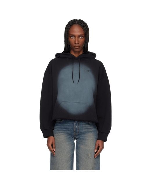 MM6 by Maison Margiela Black Unbrushed Cotton Hoodie
