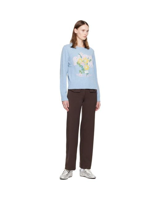 Ganni Blue Flowers Sweater