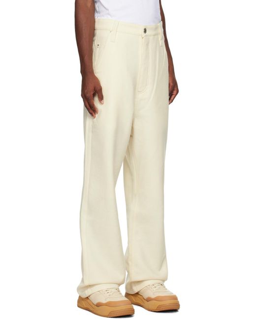 AMI Natural Off- baggy Fit Trousers for men