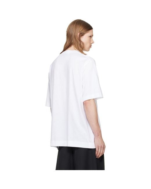 Simone Rocha White Ruffle Rosette Boxy T-Shirt for men