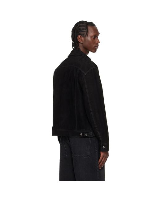 Studio Nicholson Black Aaron Levine Edition Boston Suede Jacket for men