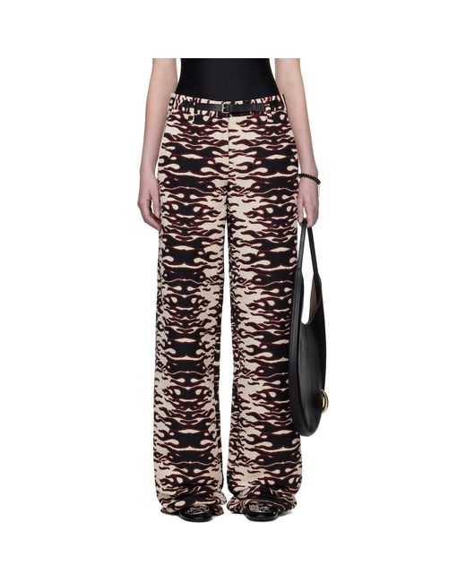 Tory Burch Black Jacquard Wide Leg Trousers