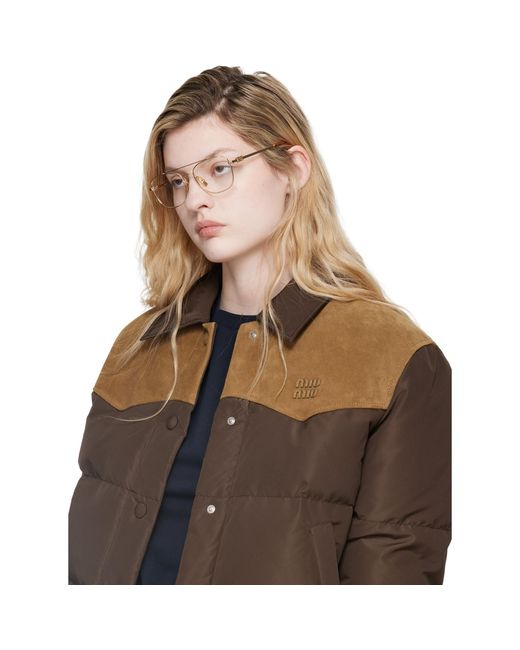 Miu Miu Brown Top Bar Metal Glasses