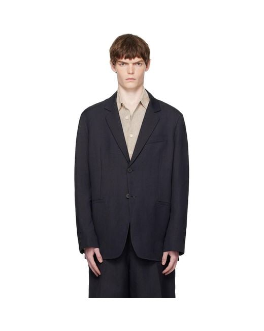 Studio Nicholson Blue Roversi Linen Blazer for men