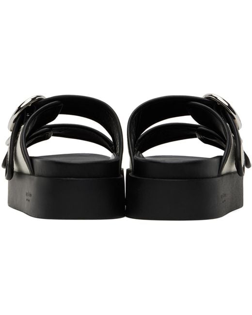 Rag & Bone Black Off- & Geo Buckle Platform Slides