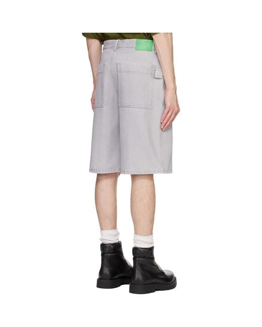 Bottega Veneta Gray Washed Denim Shorts for men