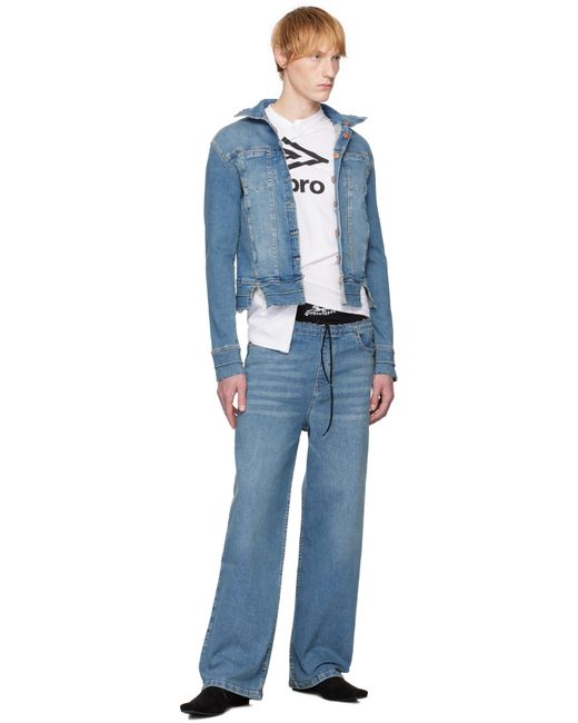 PROTOTYPES Blue Waistband Regular Jeans for men