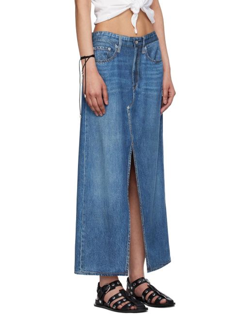Rag & Bone Blue Miramar Clara Midi Skirt