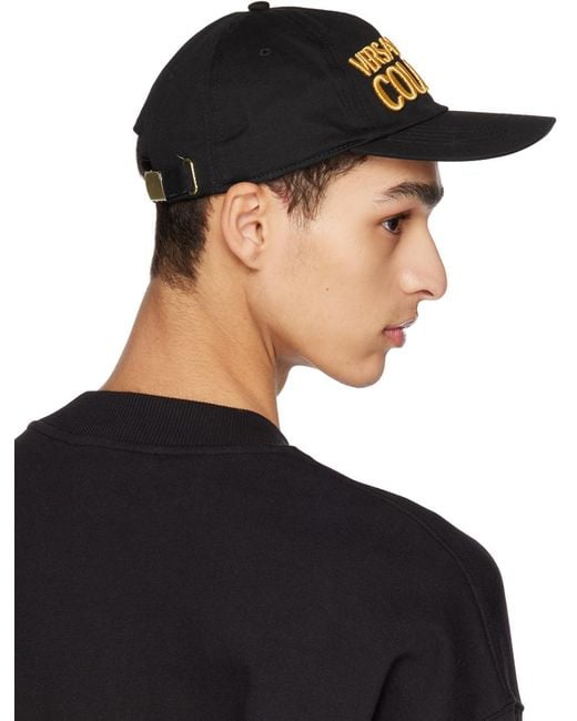Versace Black Embroidered Cap for men