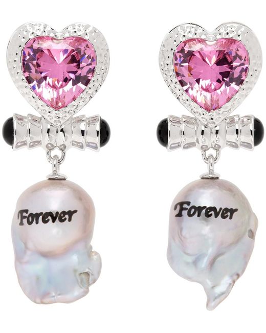 Jiwinaia Pink 'forever' Pearl Drop Earrings