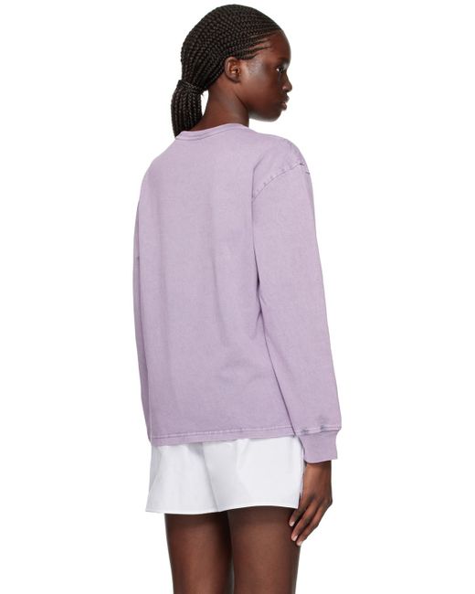 T-shirt à manches longues mauve à effet délavé T By Alexander Wang en coloris Purple