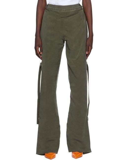 Y. Project Green Khaki Pop Up Raver Trousers