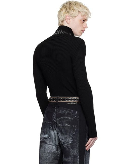 Jean Paul Gaultier Black Jacquard Sweater for men