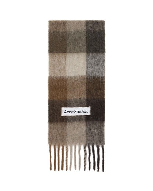 Acne Black Mohair Checked Scarf