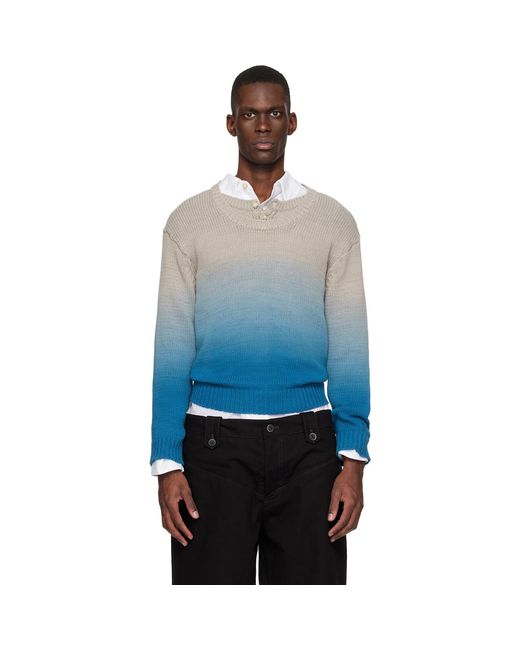 ANDERSSON BELL Blue Gradient Henry-Neck Sweater for men