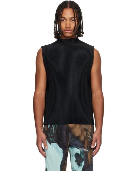 Homme Plissé Issey Miyake Black Monthly Color July Tank Top for men